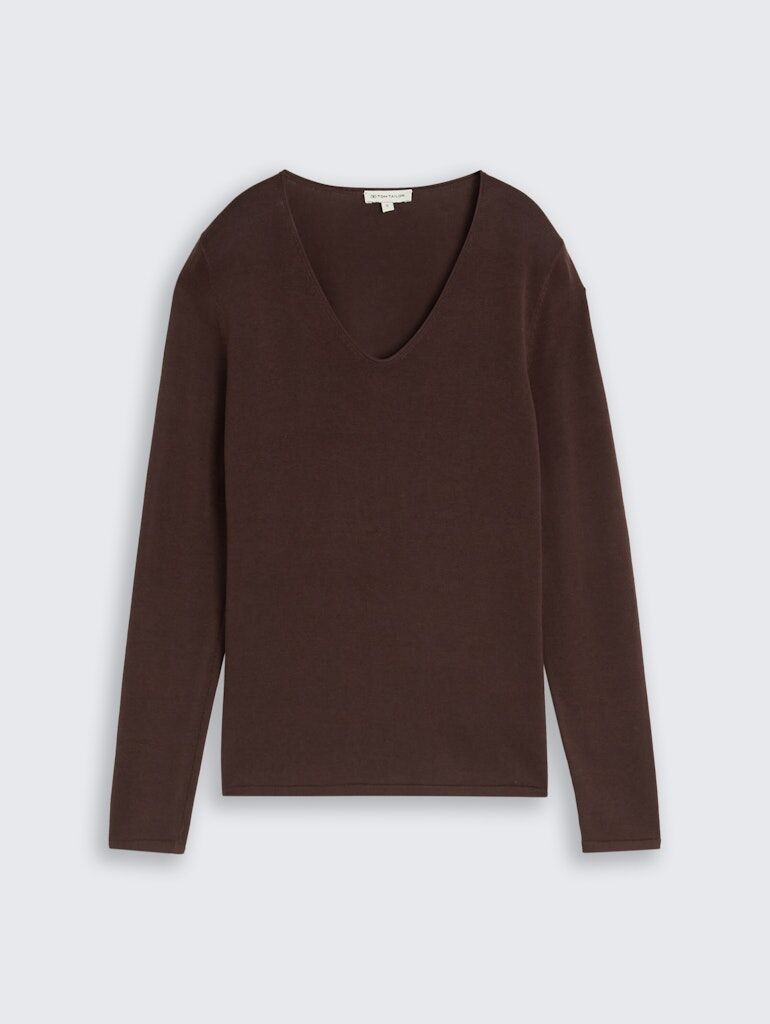 Strickpullover mit V-Ausschnitt Strickpullover mit V-Ausschnitt