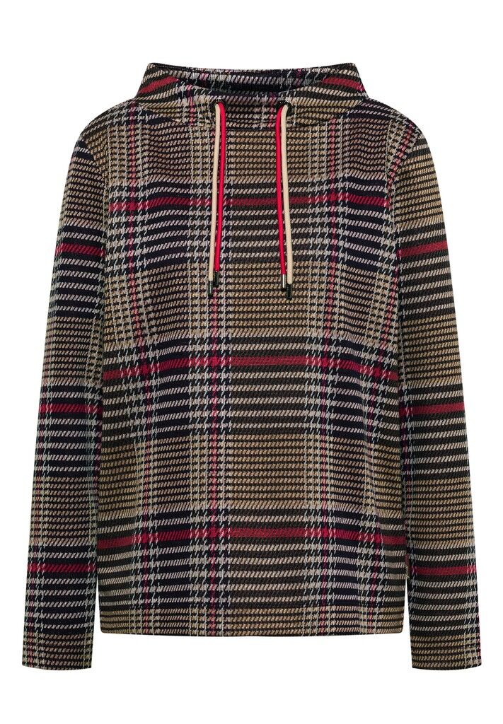 Langarm Shirt mit Funnel Neck und Muster