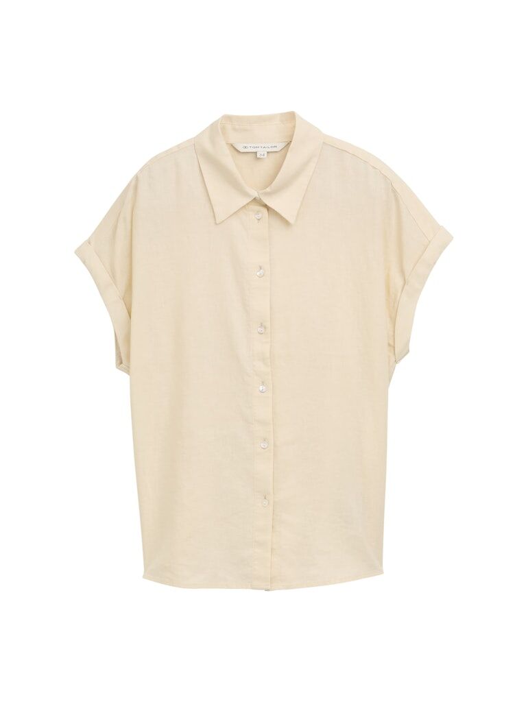 Tom Tailor Loose Fit Bluse mit Leinenanteil