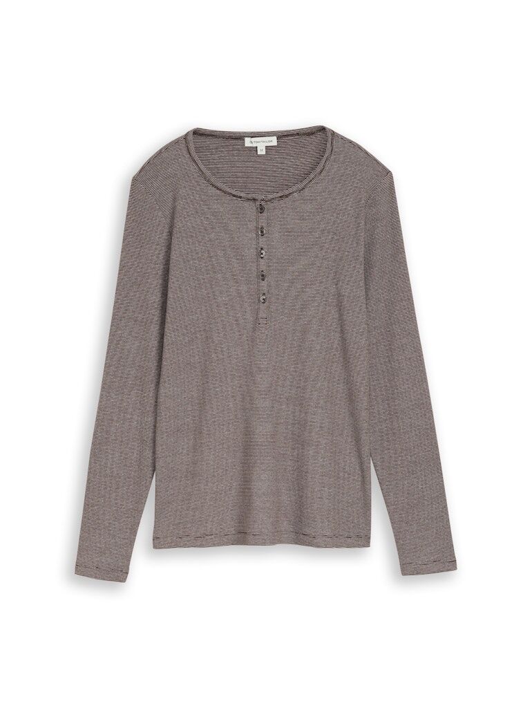Henley Langarmshirt mit Rippstruktur Henley Langarmshirt mit Rippstruktur