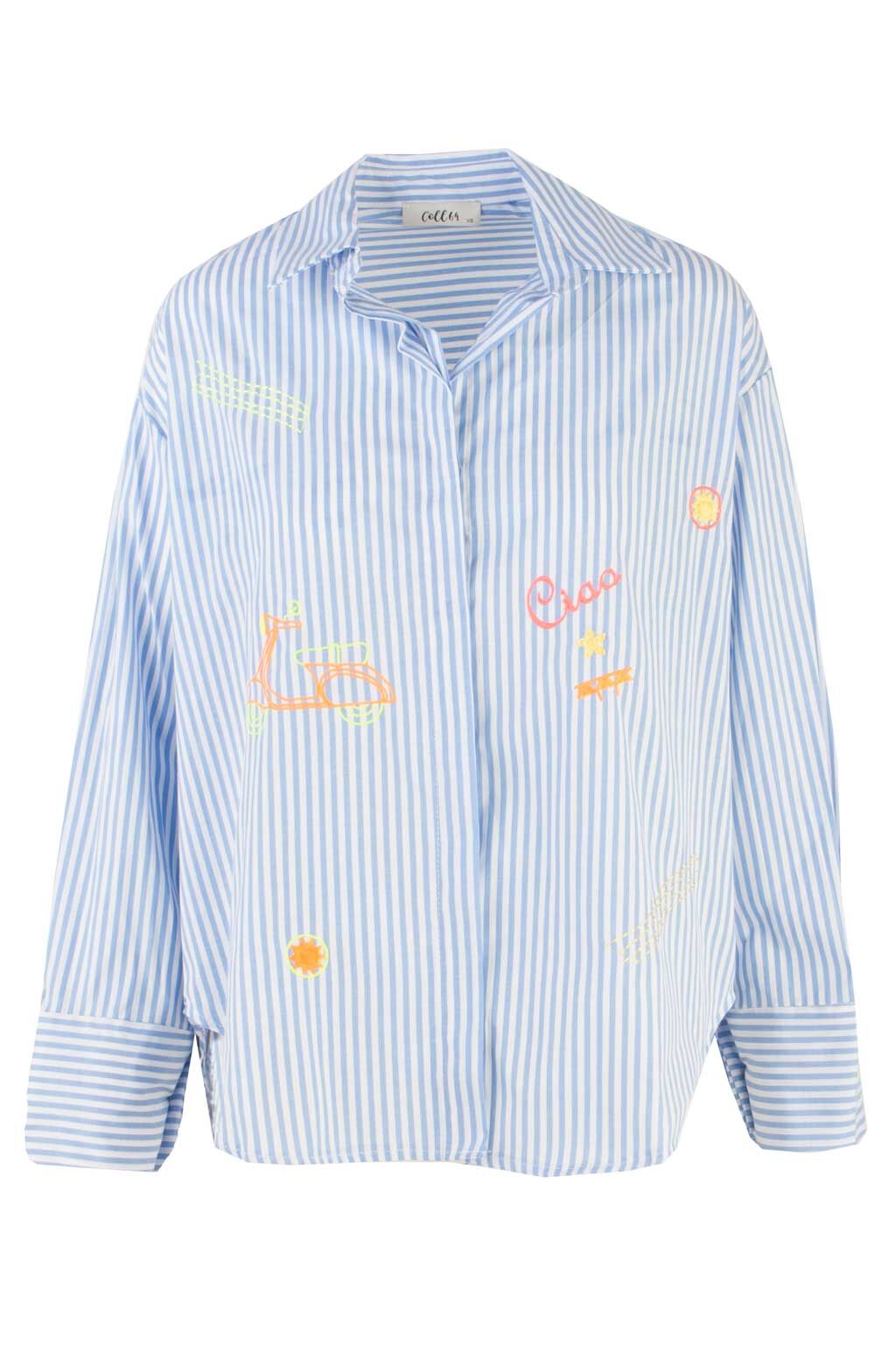 Coll64 Bluse mit Stickerei-Applikationen