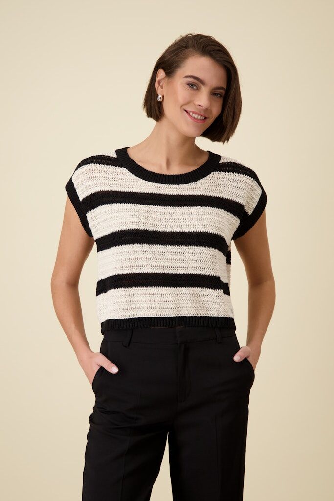 Monari Kurzarm-Strickpullover