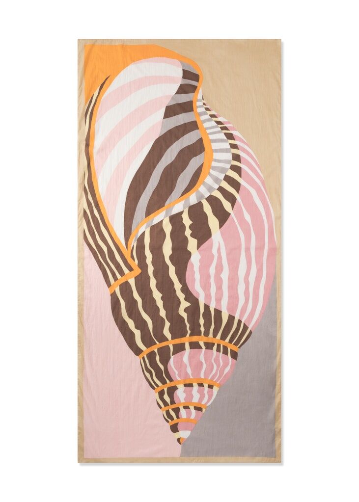 Schal aus organischer Baumwolle mit Muschel-Motiv Schal aus organischer Baumwolle mit Muschel-Motiv