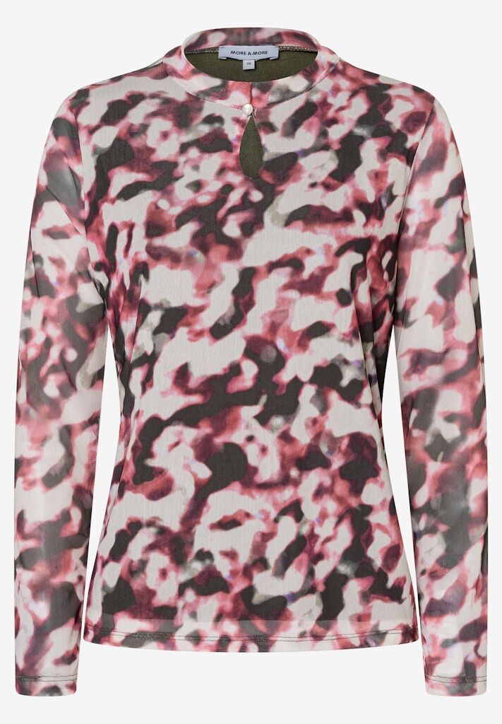 Meshshirt mit Aquarell-Print Meshshirt mit Aquarell-Print