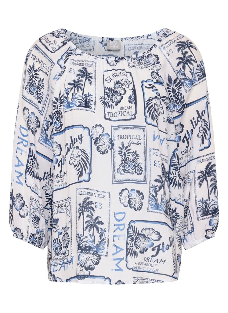 Bluse mit Urlaubsprint Bluse mit Urlaubsprint