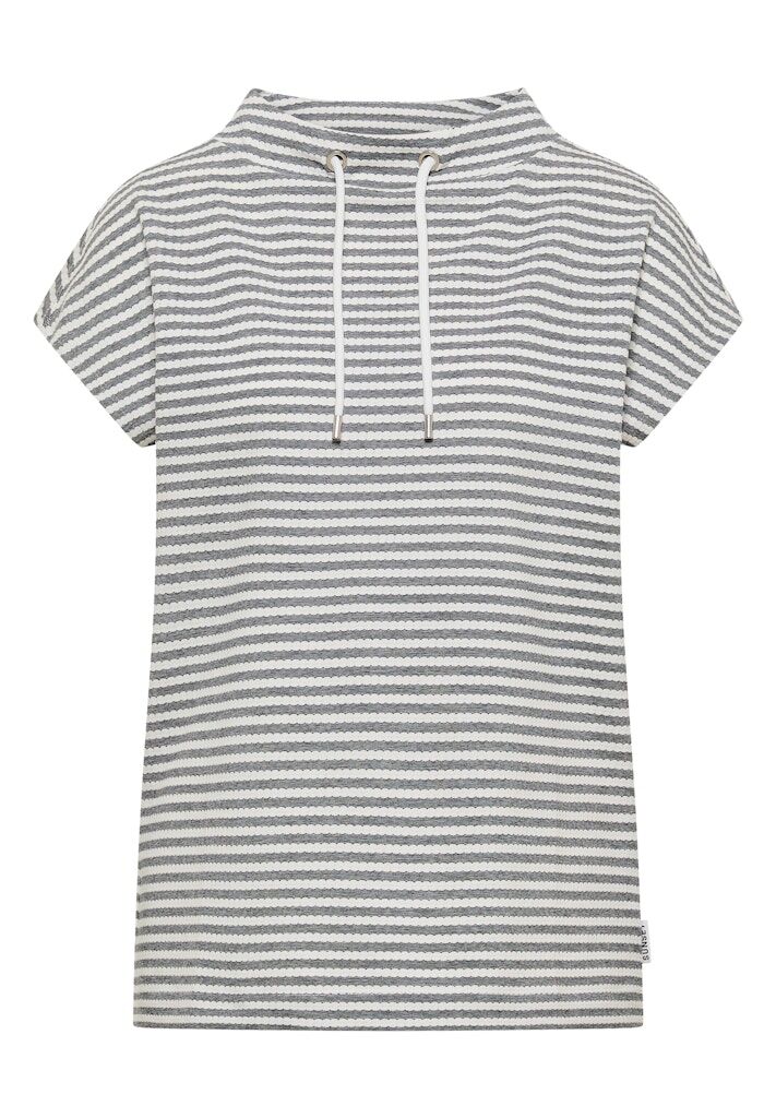 T-Shirt mit Funnel Neck und Streifen T-Shirt mit Funnel Neck und Streifen