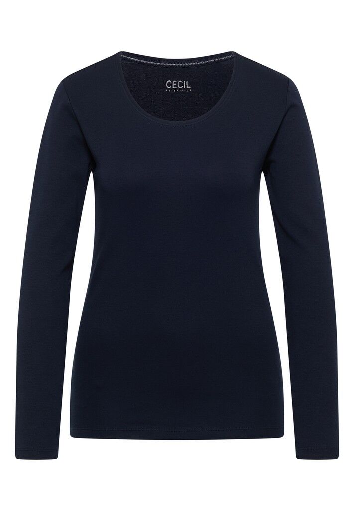 Basic Langarm Shirt mit Rundhals