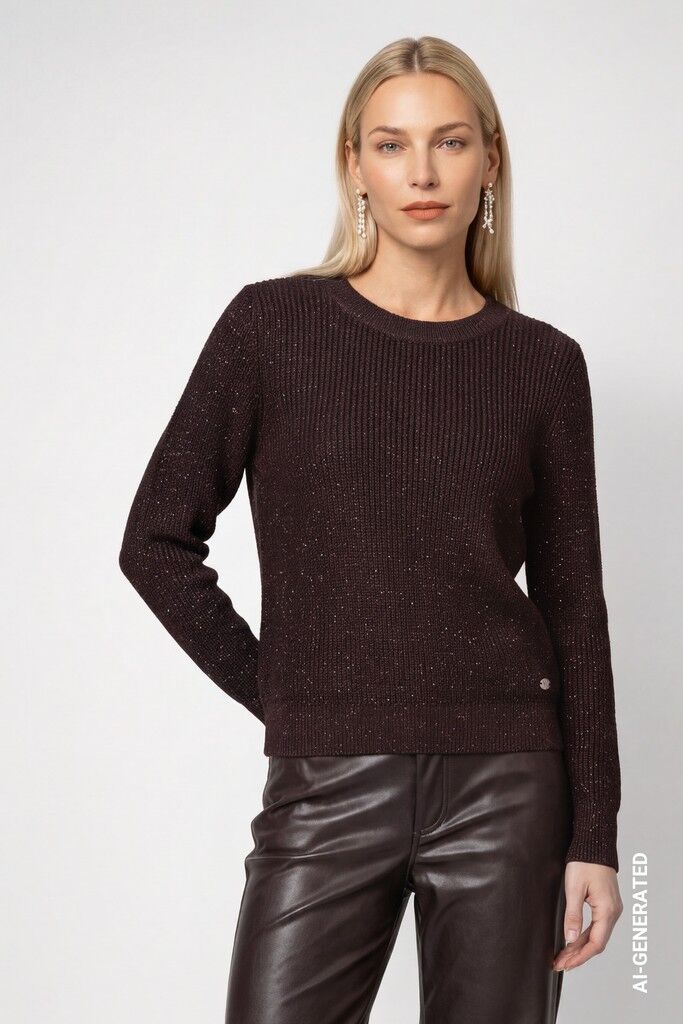 Basic-Strickpullover mit Lurex Basic-Strickpullover mit Lurex