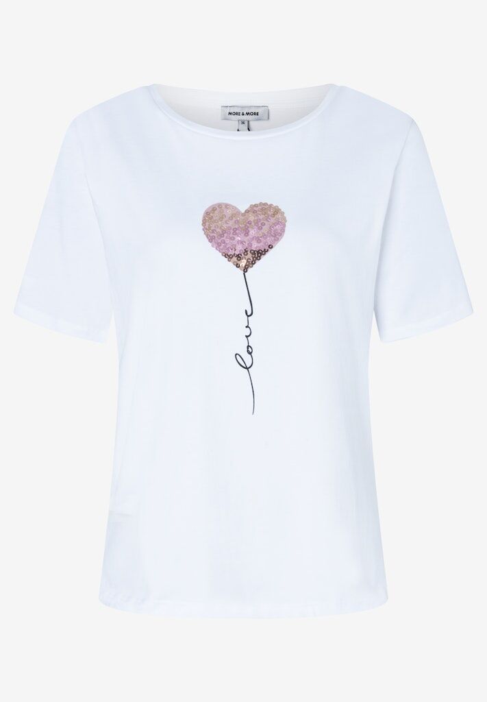 T-Shirt mit Pailletten-Herz