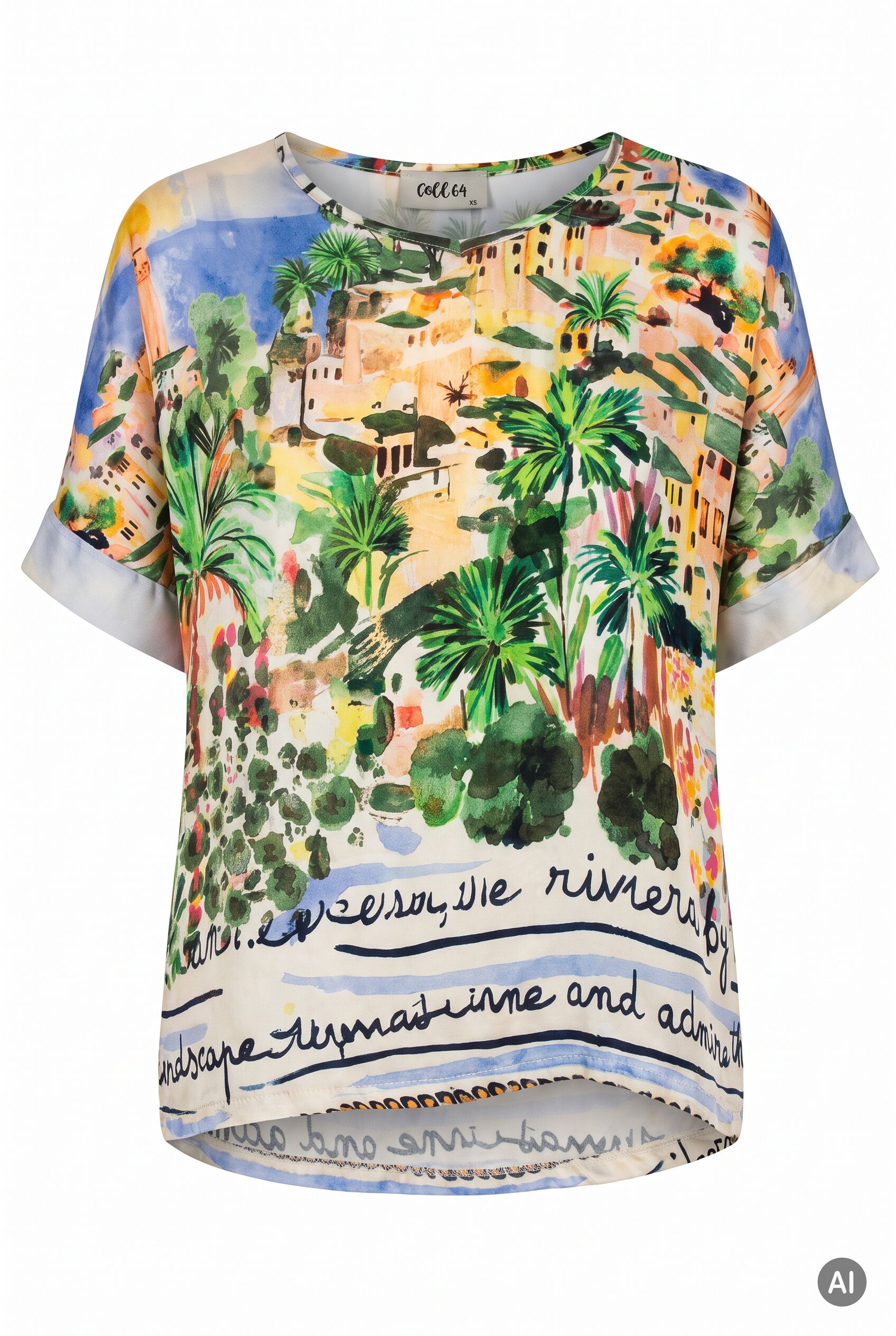Blusenshirt mit Allover-Artprint