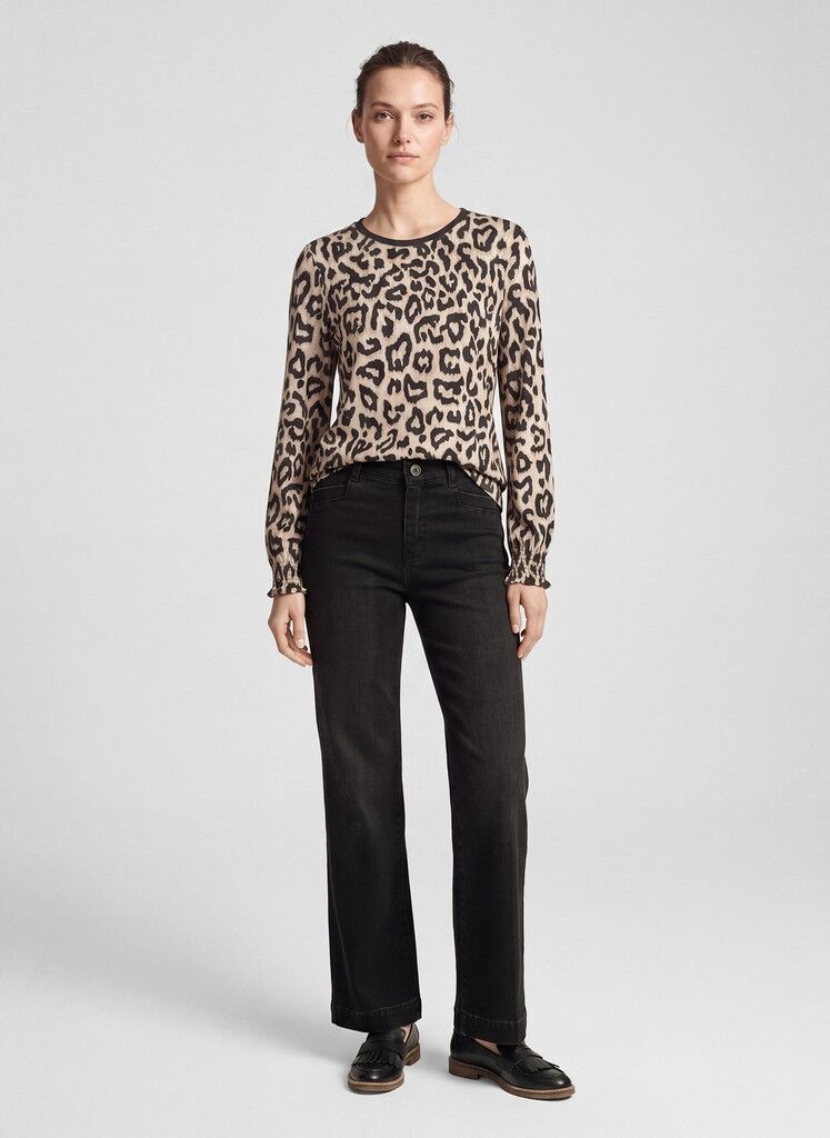 Langarmshirt mit Leo-Print Langarmshirt mit Leo-Print