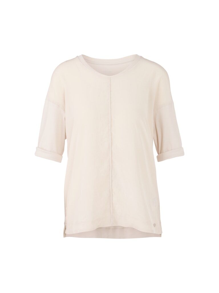 Weite Bluse in Materialmix