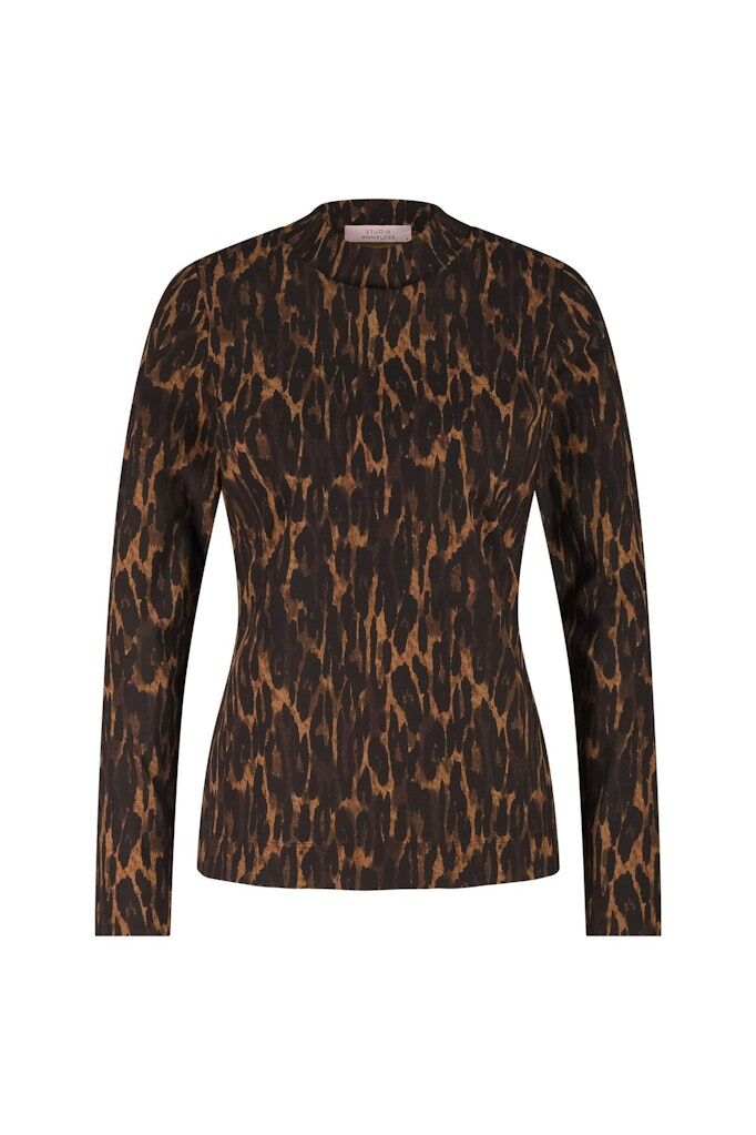 Langarmshirt mit Leo-Print