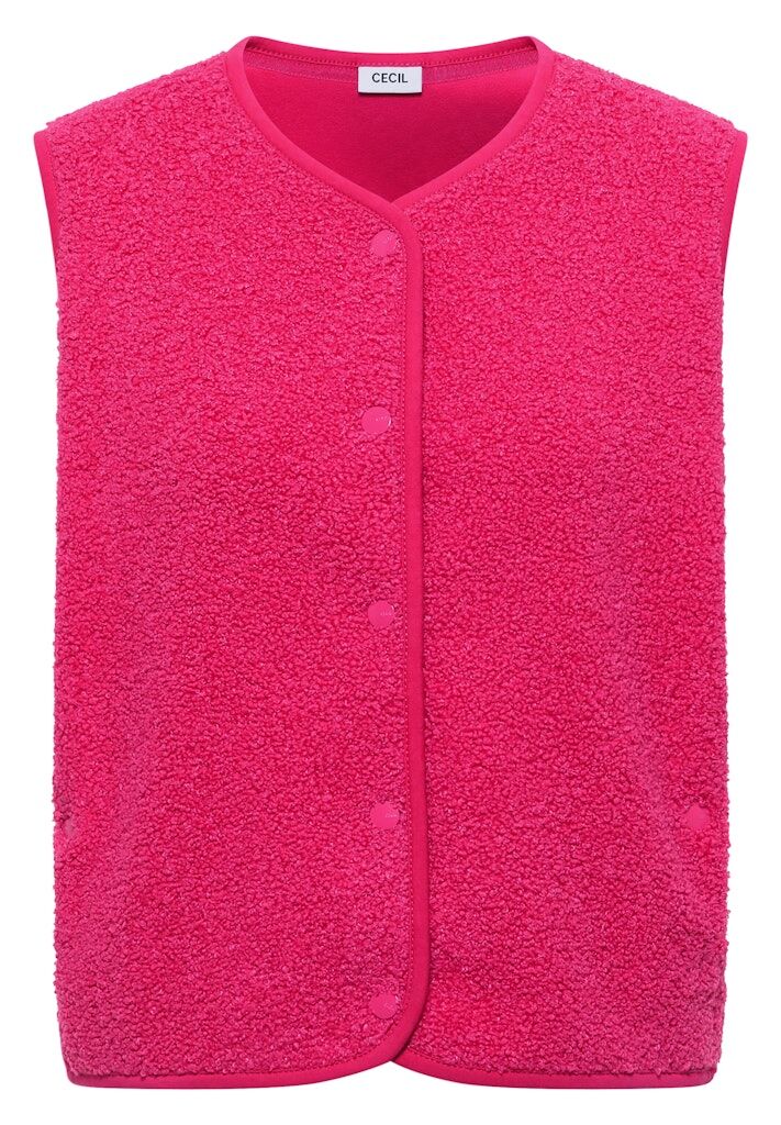 Weste aus Teddy-Material mit Rundhals Weste aus Teddy-Material mit Rundhals