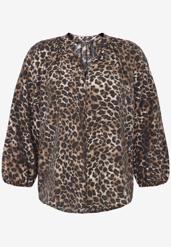 Schlupfbluse mit Leoprint Schlupfbluse mit Leoprint