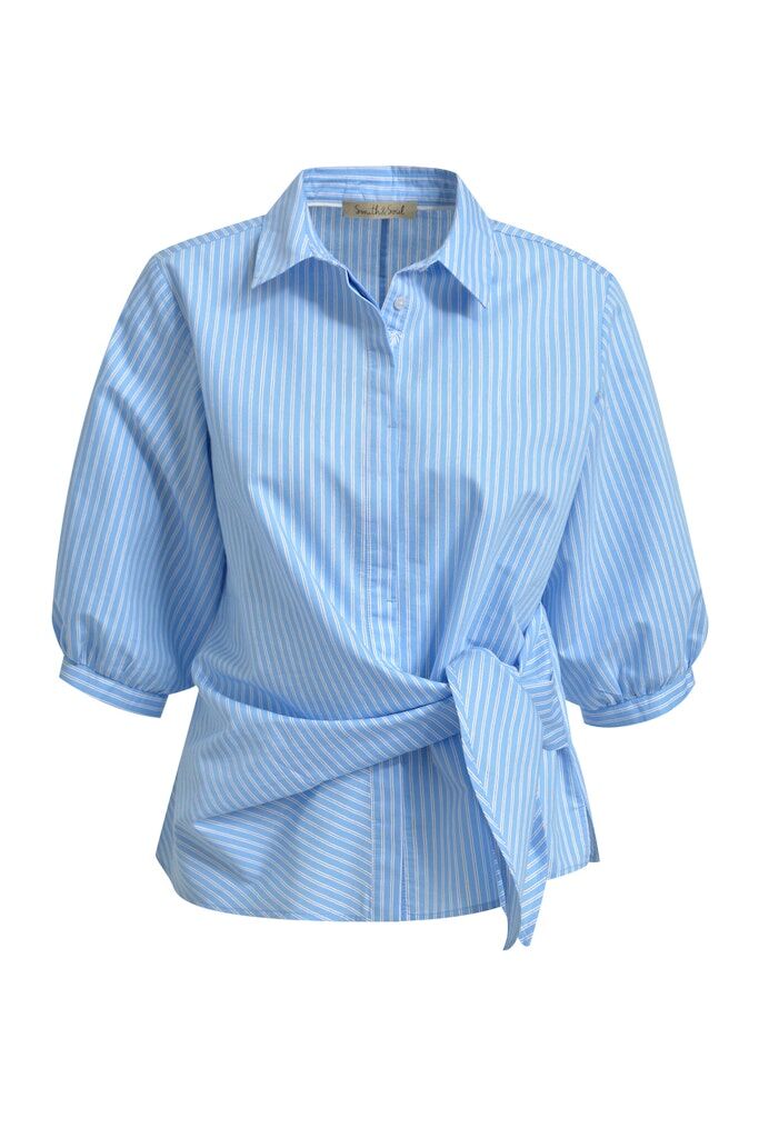 Bluse gestreift mit Knoten Bluse gestreift mit Knoten