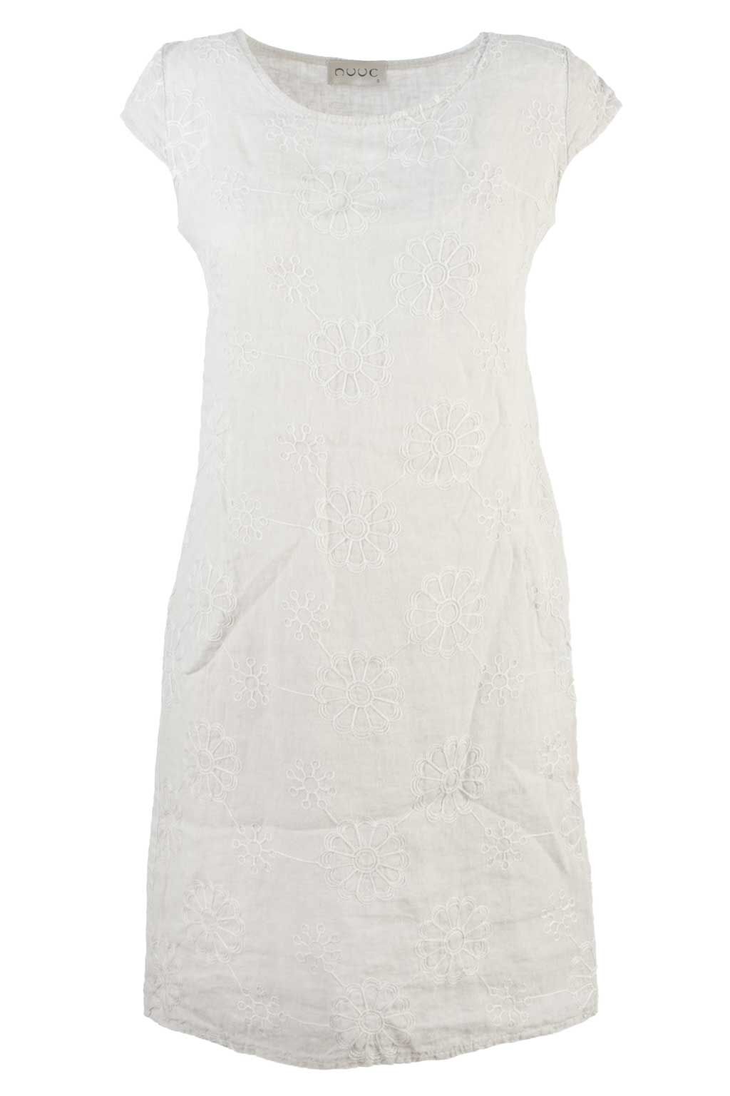 nuuc Leinenkleid mit Blumenstickerei 
