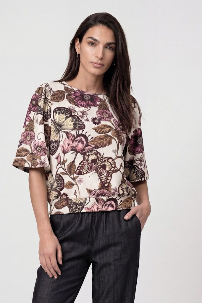 Kurzarm-Sweatshirt mit Allover-Print Kurzarm-Sweatshirt mit Allover-Print