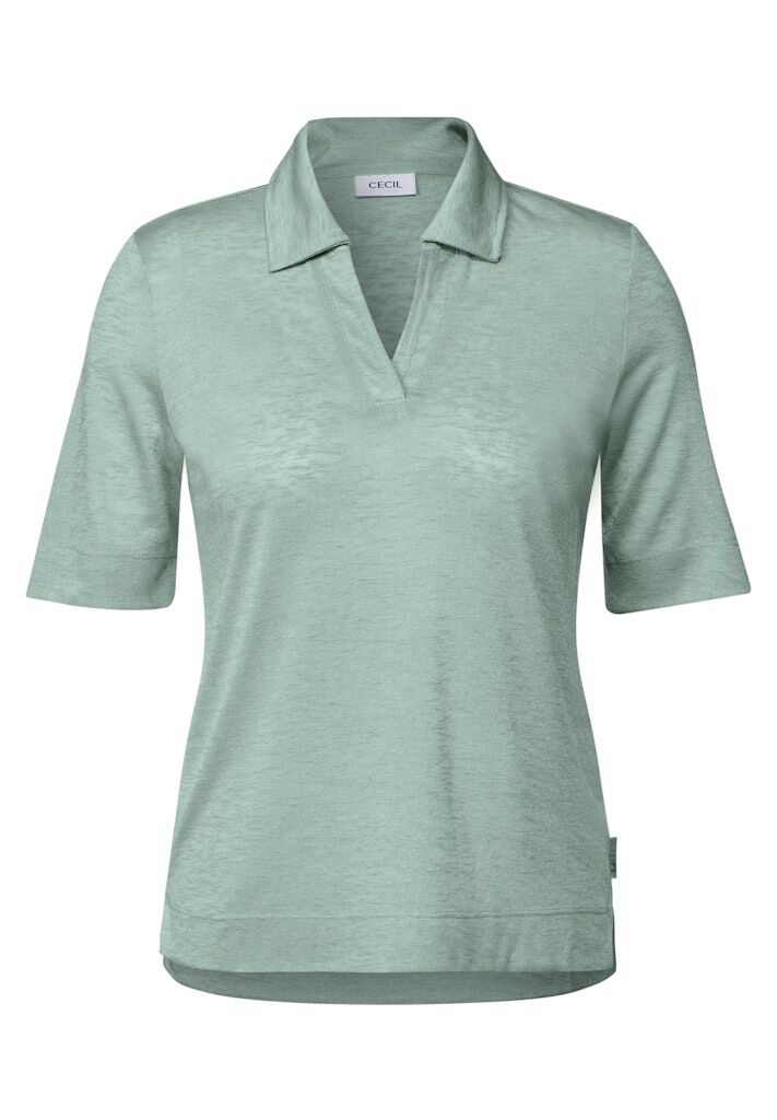 Cecil Poloshirt in Leinen-Optik