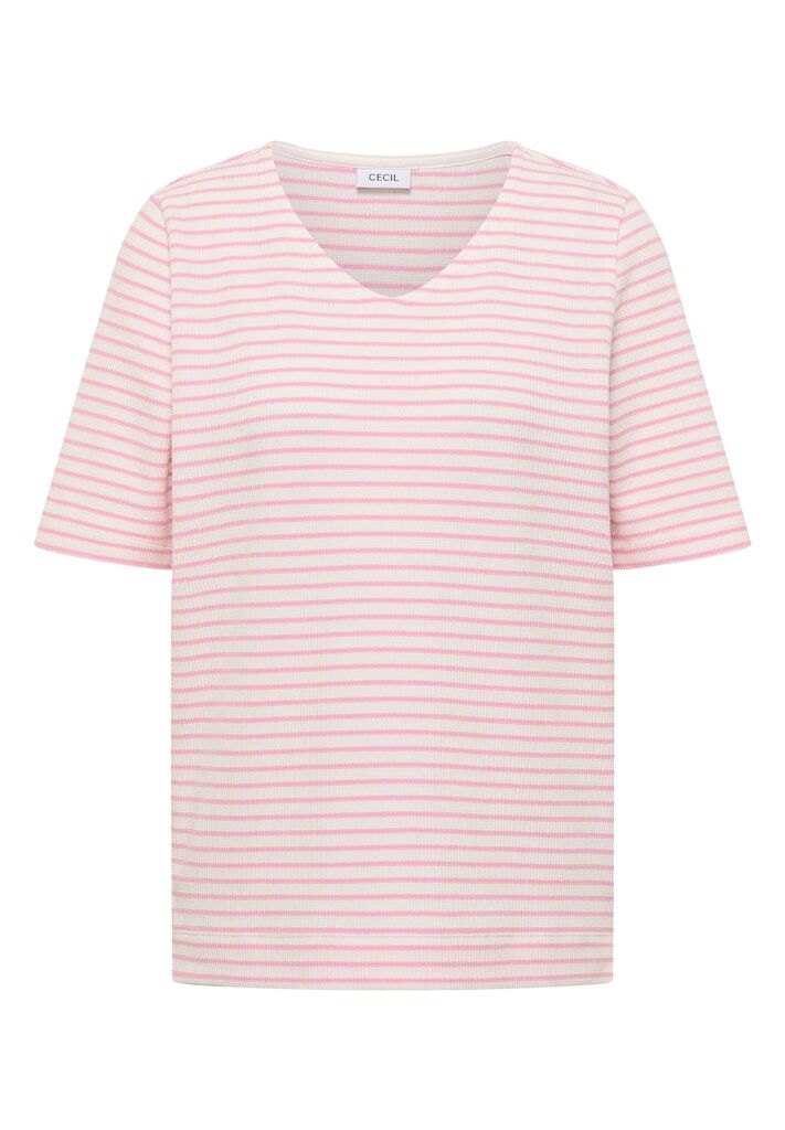 T-Shirt mit gerundetem V-Ausschnitt