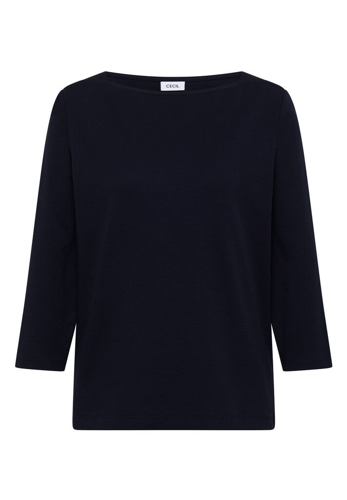 Basic Shirt mit U-Boot-Ausschnitt