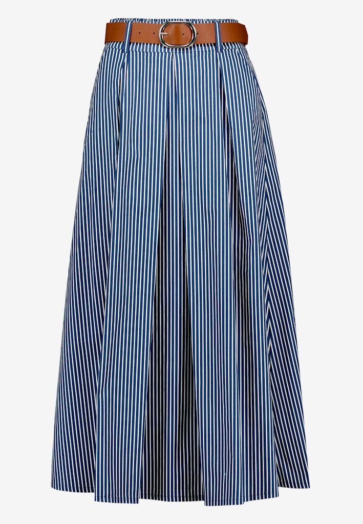 Midirock gestreift mit Gürtel