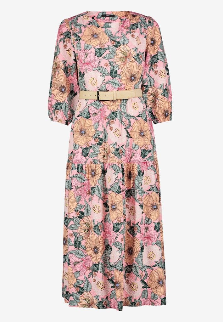 Blumenkleid Maxi mit Gürtel Blumenkleid Maxi mit Gürtel