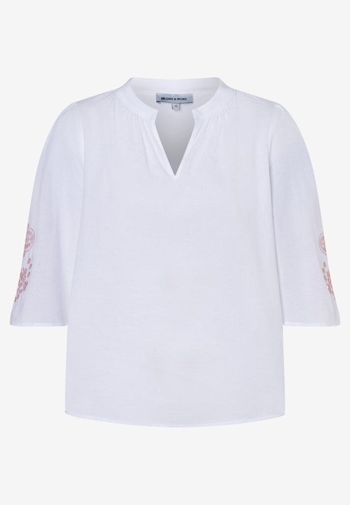 Bluse mit bestickten Ärmeln
