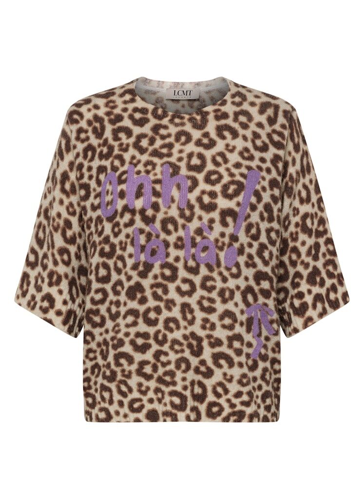 Leo-Print-Pullover mit Schriftzug