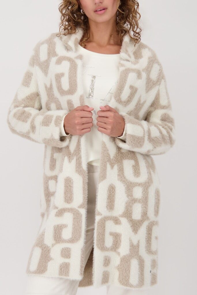 Strickjacke mit Schriftmuster