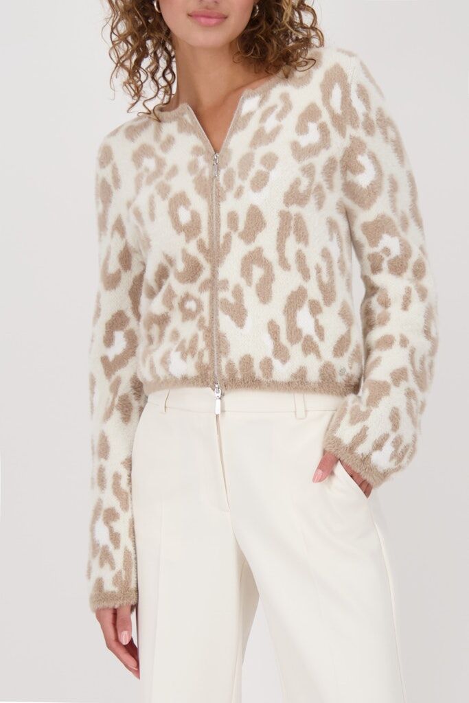 Cardigan mit Leoprint