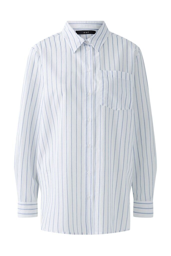 Oui Longbluse Baumwollvoile