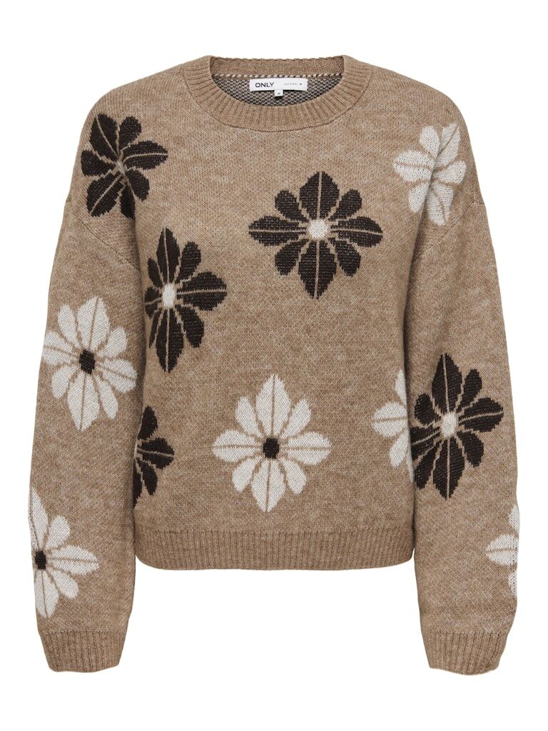 ONLFREESIA LS FLOWER O-NECK KNT NOOS