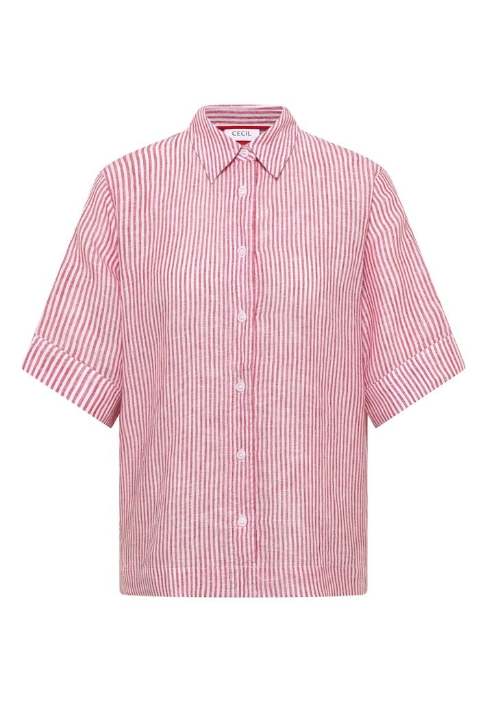 Kurzarm Bluse aus reinem Leinen