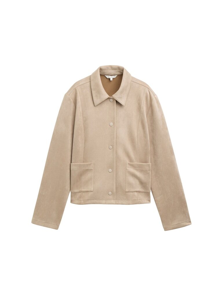 Regular Fit Jacke in Wildleder-Optik