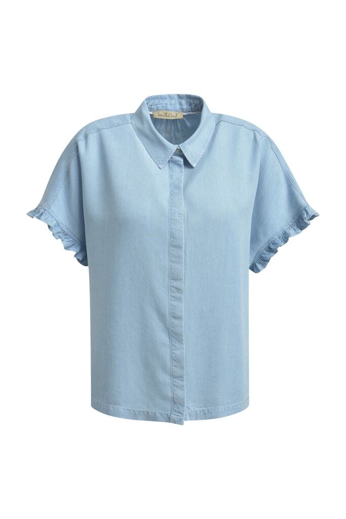 Bluse mit Ruffleärmeln