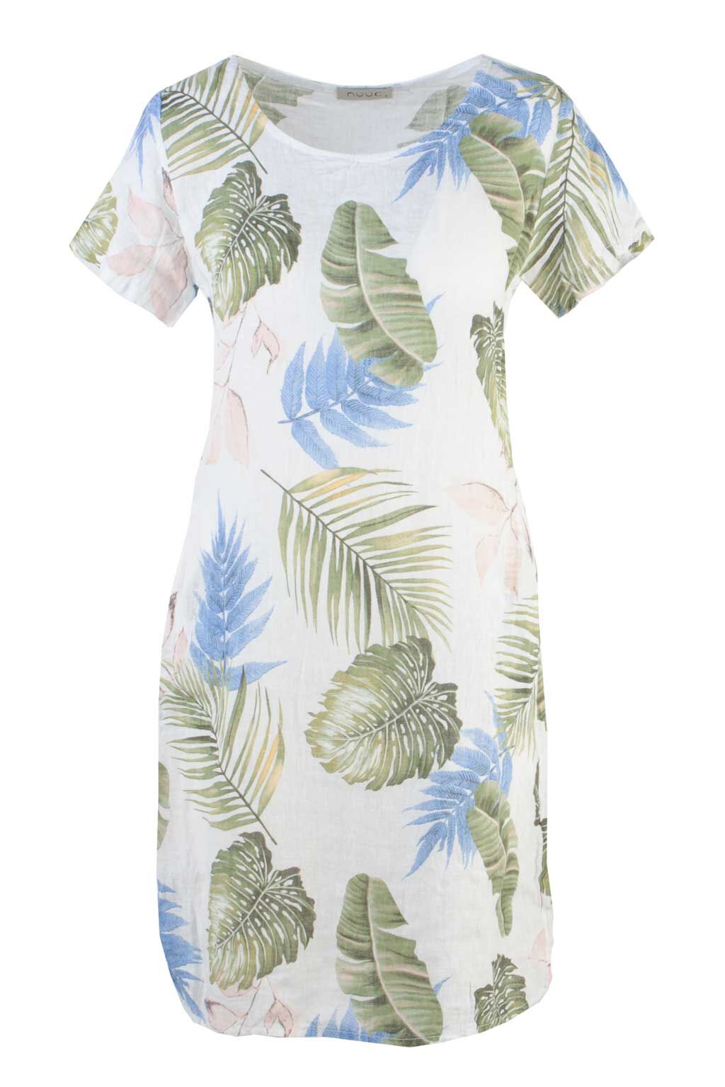 Leinenkleid mit Blätterprint Leinenkleid mit Blätterprint