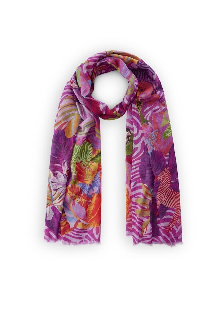 Codello Schal aus Organic Cotton mit exotischem Zebramuster