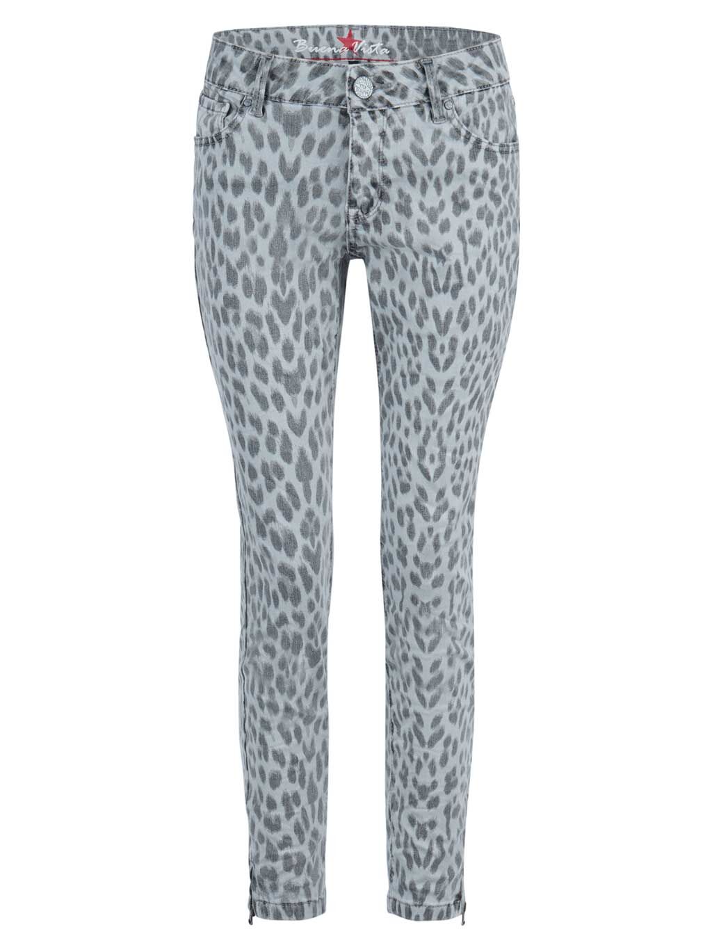 Buena Vista Stoffhose 7/8-Länge Leoprint grau Schmitz Mode Buena Vista Stoffhose 7/8-LängeLeoprint grau Schmitz Mode