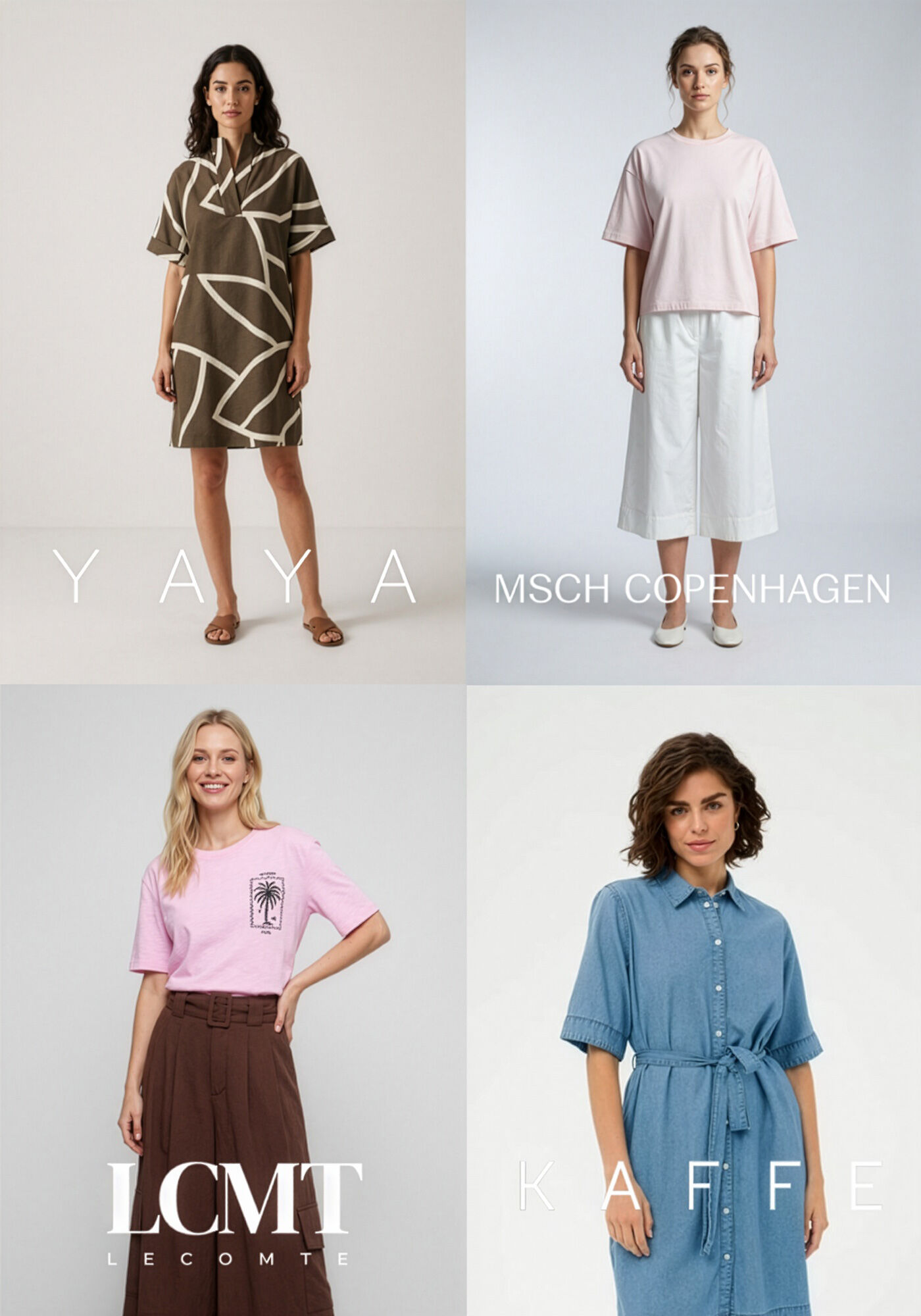 Collage YAYA MSCH Copenhagen LCMT Lecomte Kaffe neue Marken Schmitz Mode Collage YAYA MSCH Copenhagen LCMT Lecomte Kaffe neue Marken Schmitz Mode