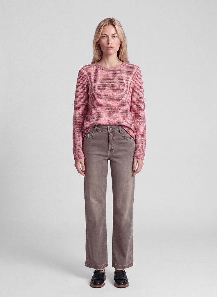 Multicolor-Pullover mit Waffelstrick-Struktur