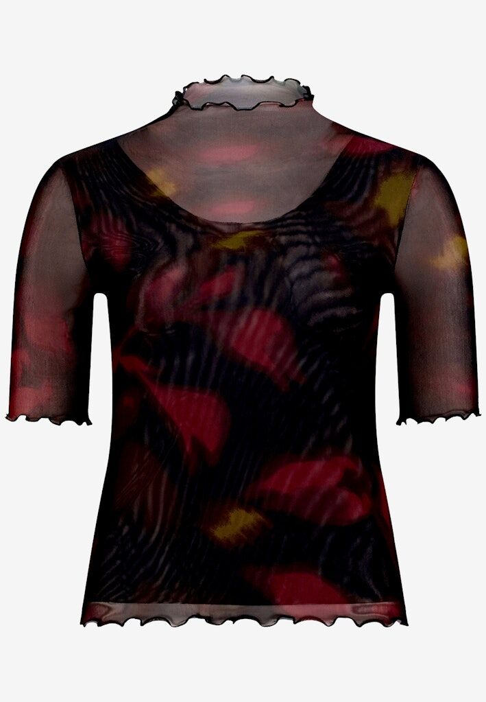 Mesh-Shirt mit Blumen Mesh-Shirt mit Blumen