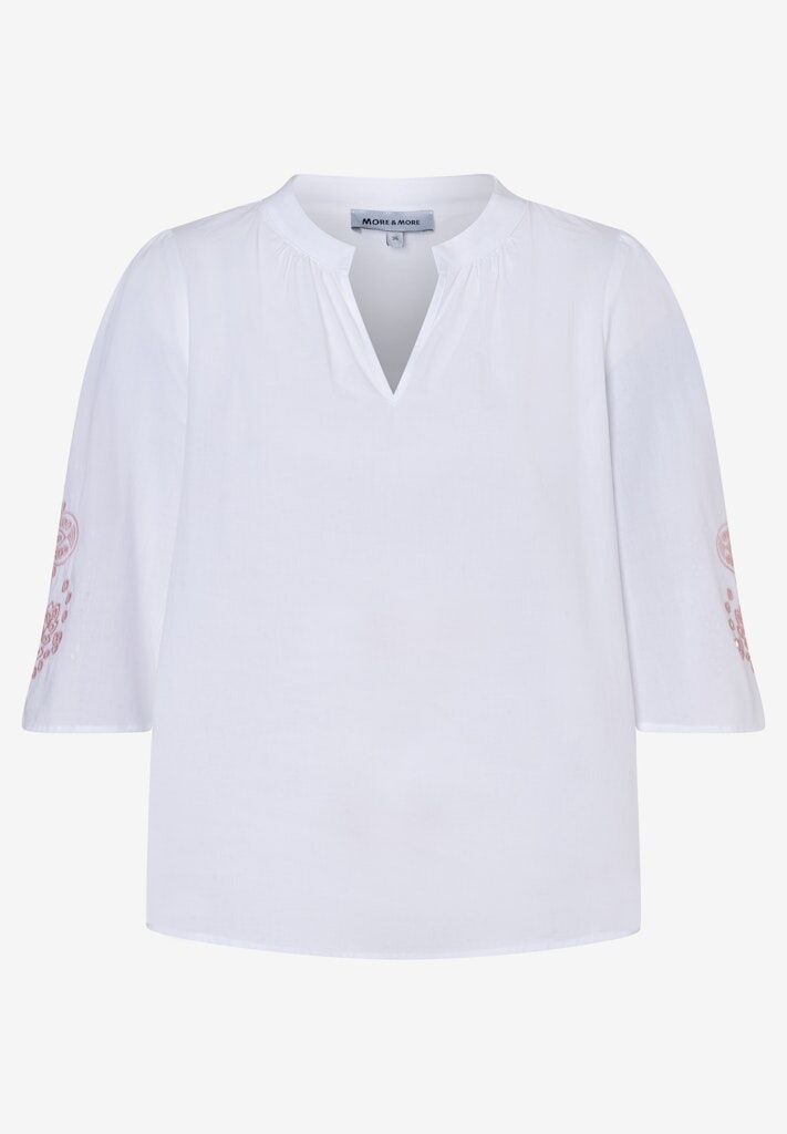 Bluse mit bestickten Ärmeln