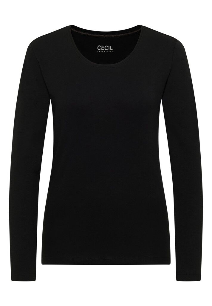 Basic Langarm Shirt mit Rundhals