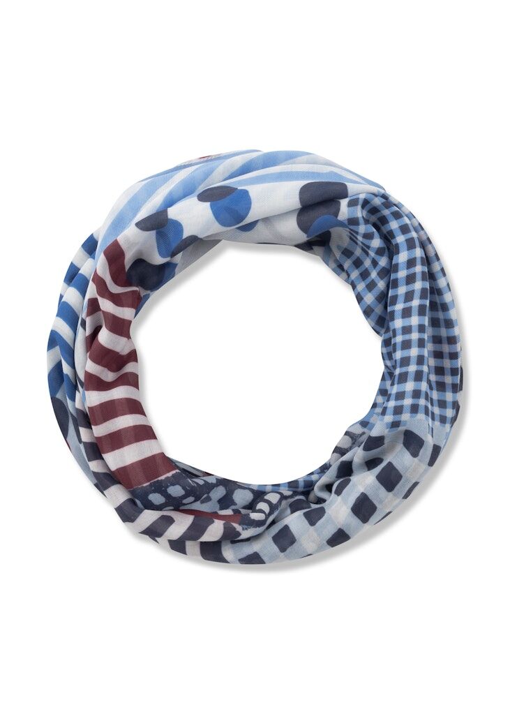 Loop-Schal aus recyceltem Polyester mit graphischem Muster Loop-Schal aus recyceltem Polyester mit graphischem Muster