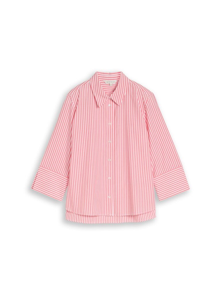 Popeline Hemdbluse mit 3/4-Arm Popeline Hemdbluse mit 3/4-Arm