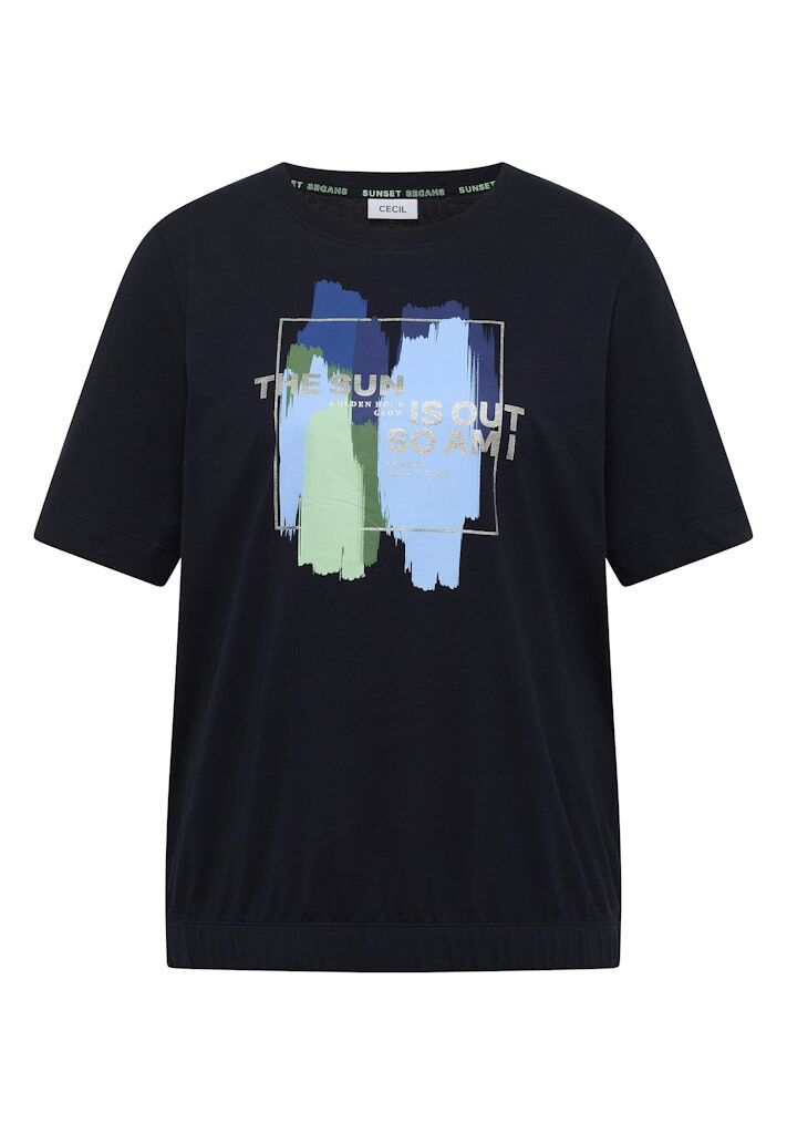 T-Shirt mit Rundhals und Frontprint T-Shirt mit Rundhals und Frontprint
