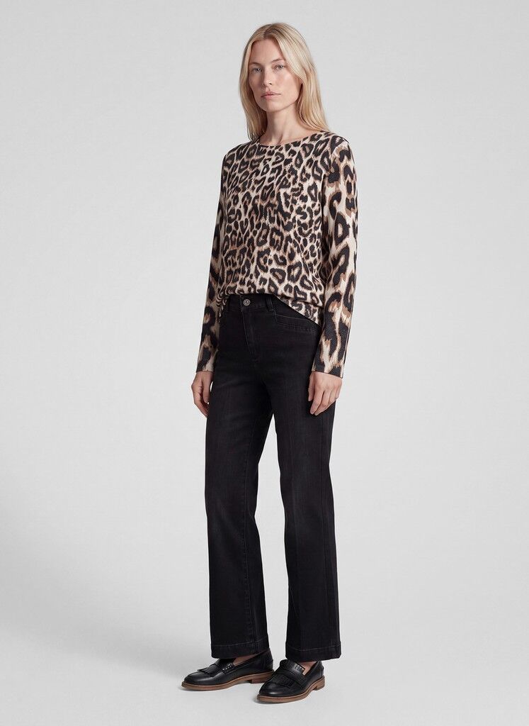 Langarmshirt mit Leo-Print