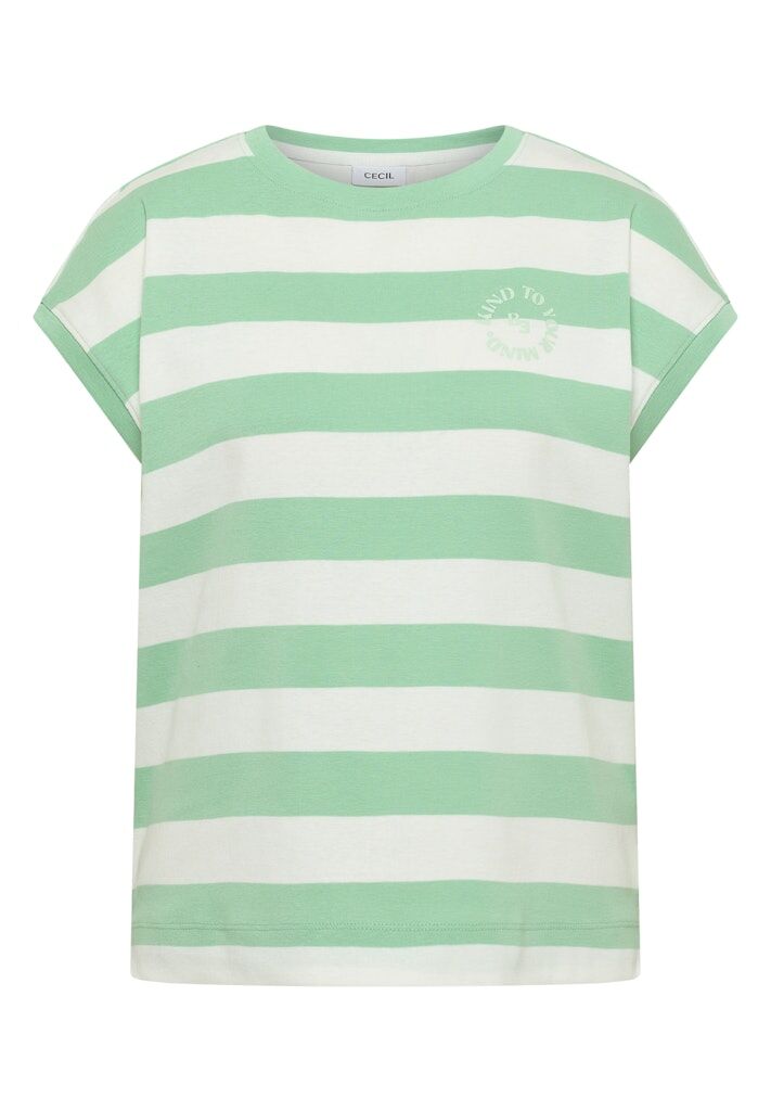 T-Shirt mit Streifen und Printdetail T-Shirt mit Streifen und Printdetail