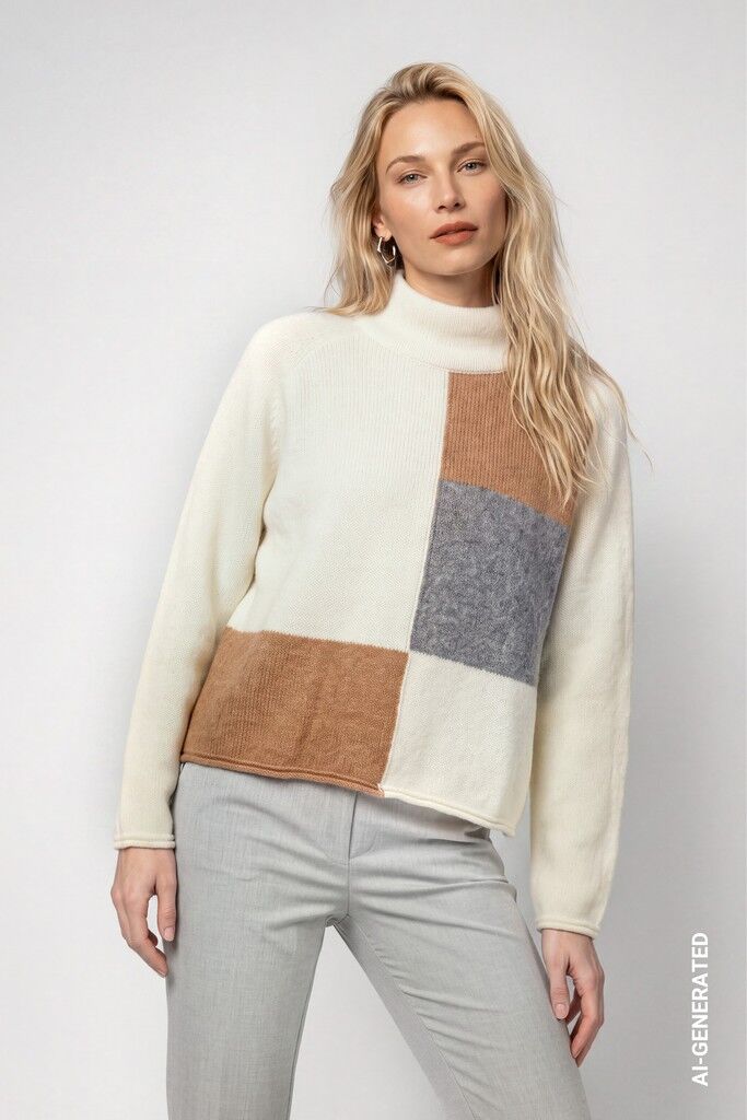 Strickpullover mit Colorblock Strickpullover mit Colorblock